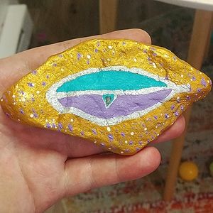 Egyptian style Stone Art handmade Art hand-painted Art All Seeing Eye Acrylic